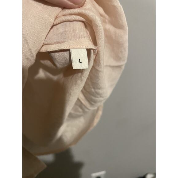 Whistles‎ Blouse Size Large Pale Pink Lightweight Top Collared V Neck Pocket - Picture 6 of 8